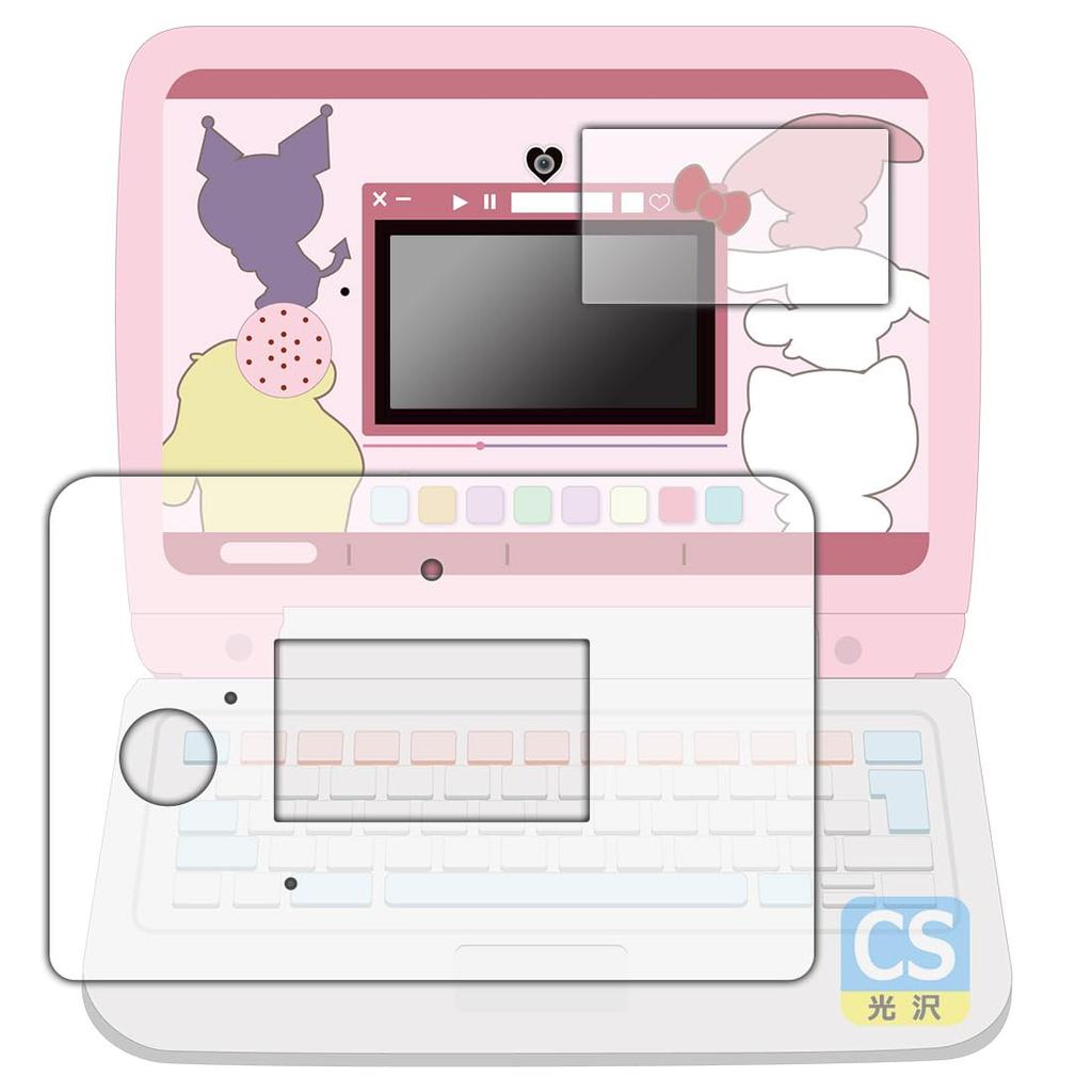 PDA Kobo Kawaii Camera & Mouse Dress-Up Sanrio Characters Crystal Shield Screen Protector for PC [ScreenEdge Coverage] Glossy, Made in Japan