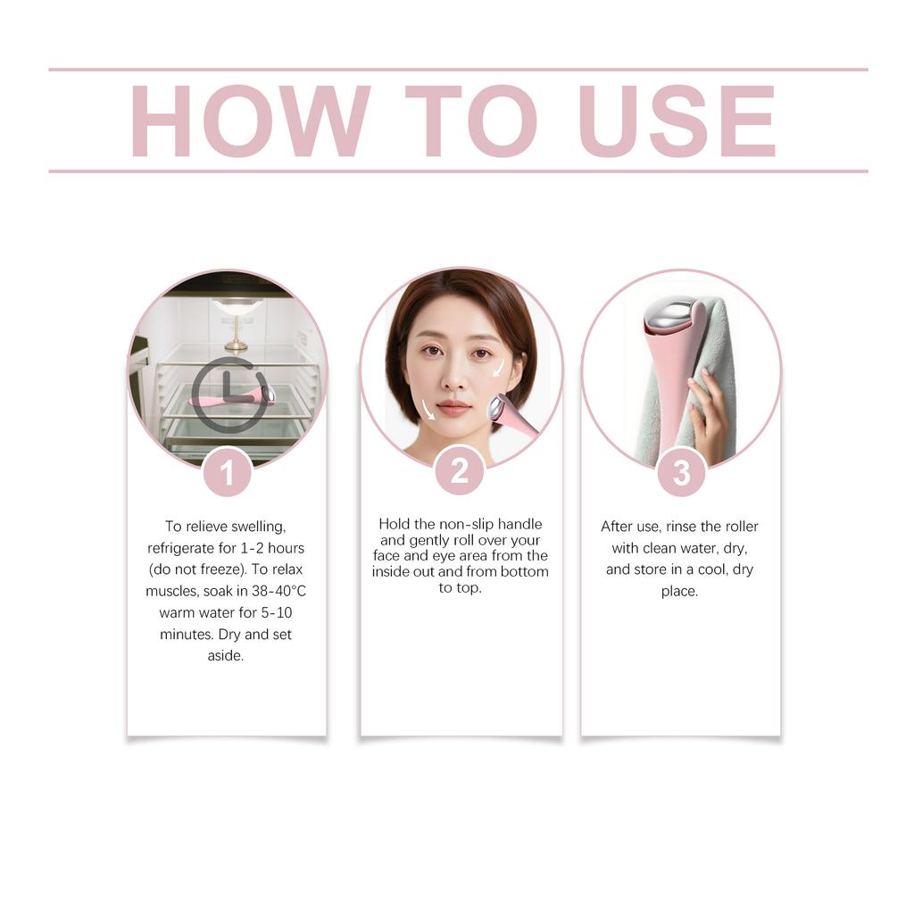 Facial Roller Massager, Portable for Daily Use, Hot & Cold Dual Function, Refines Facial Skin, Facial Care Massager