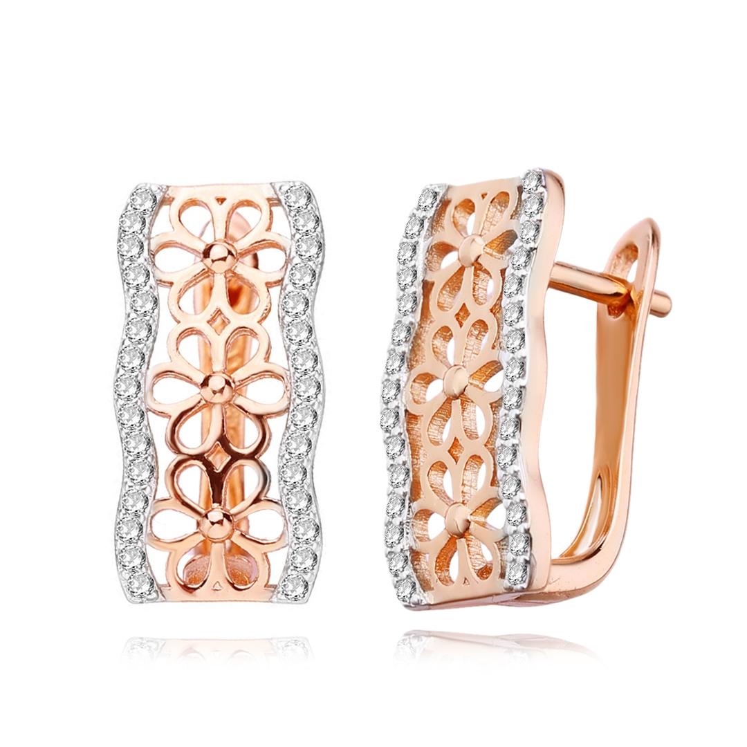 

Серьги-клипсы MINTHA, модные свадебные повседневные модные ювелирные изделия, серьги с кубическим цирконием для женщин, серьги цвета розового золота с цветком A