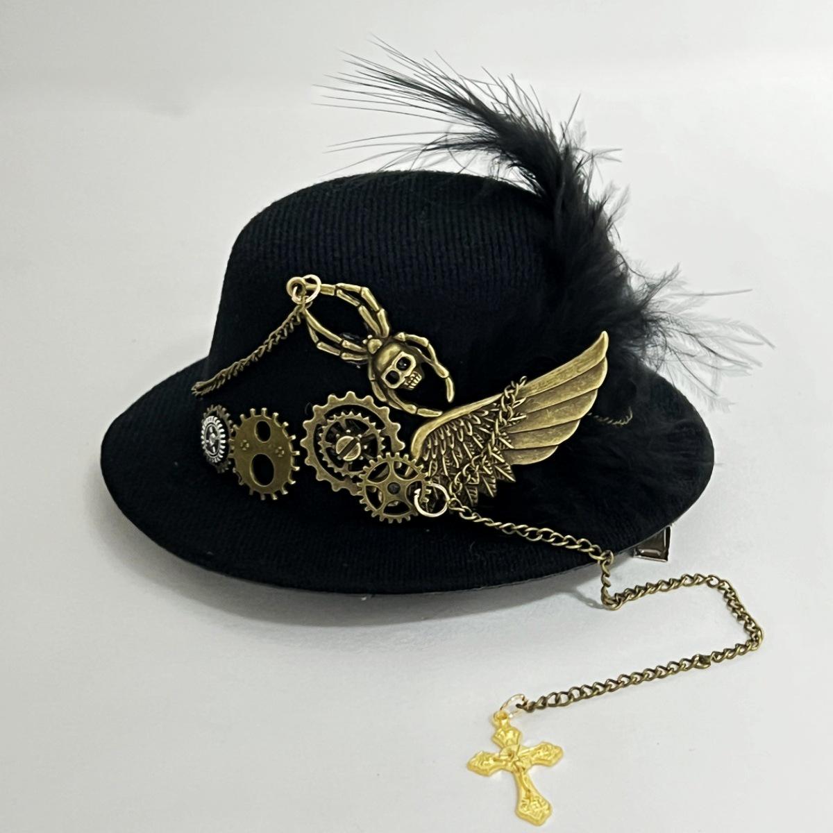 Стимпанк Шестеренка Цилиндр Зажим для Волос Аксессуар