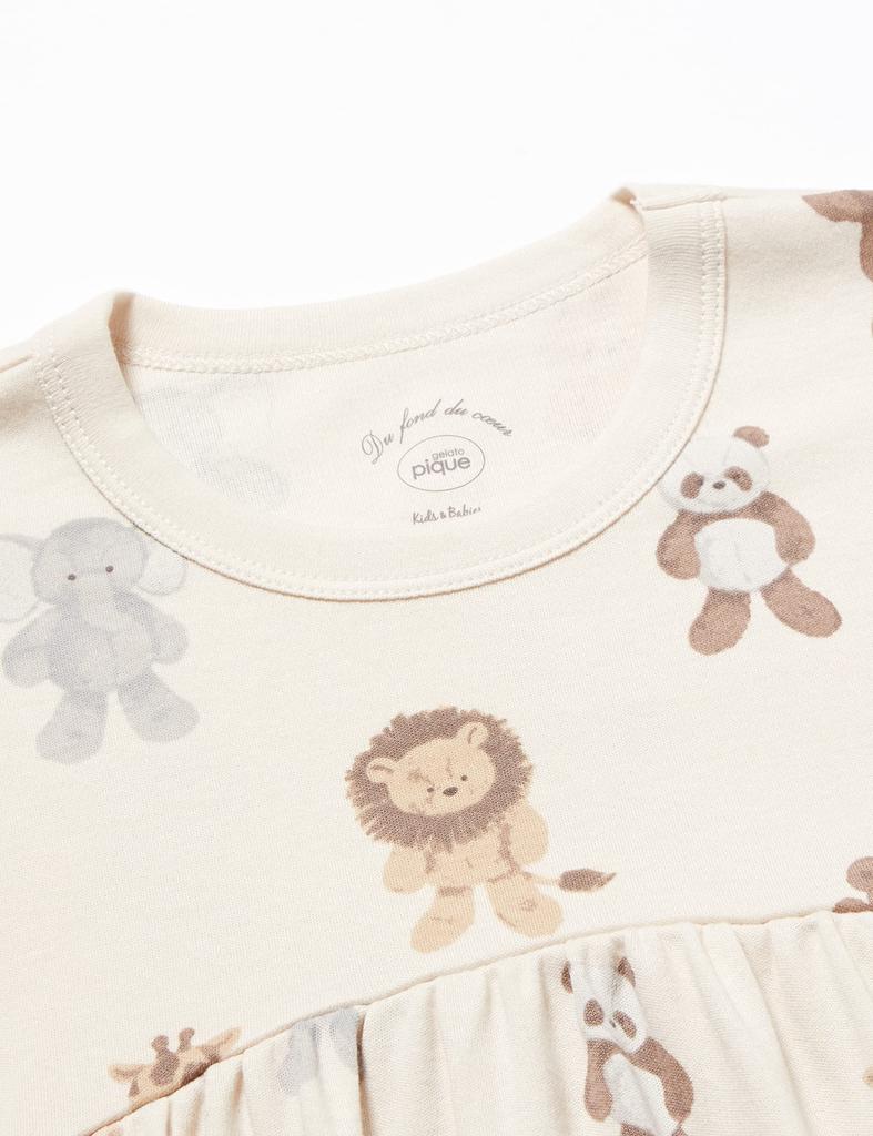 KIDS stuffed animal pattern dress PKCO225434 CRM XXS [Gelato Pique]