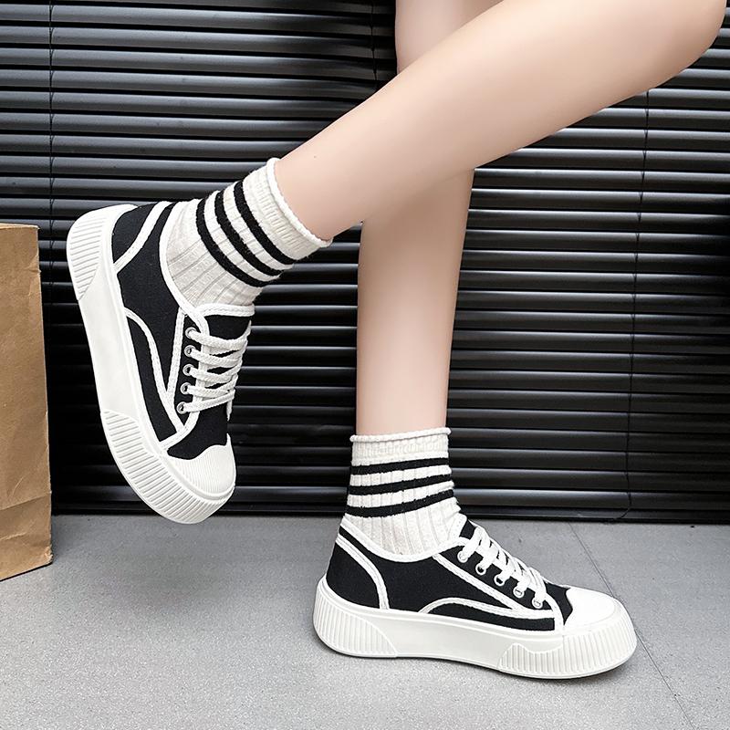 Fashion 2025 New Thick Soled Canvas Shoes for Women New Spring and Autumn Versatile Shoes Casual Sports Shoes Retro Board
