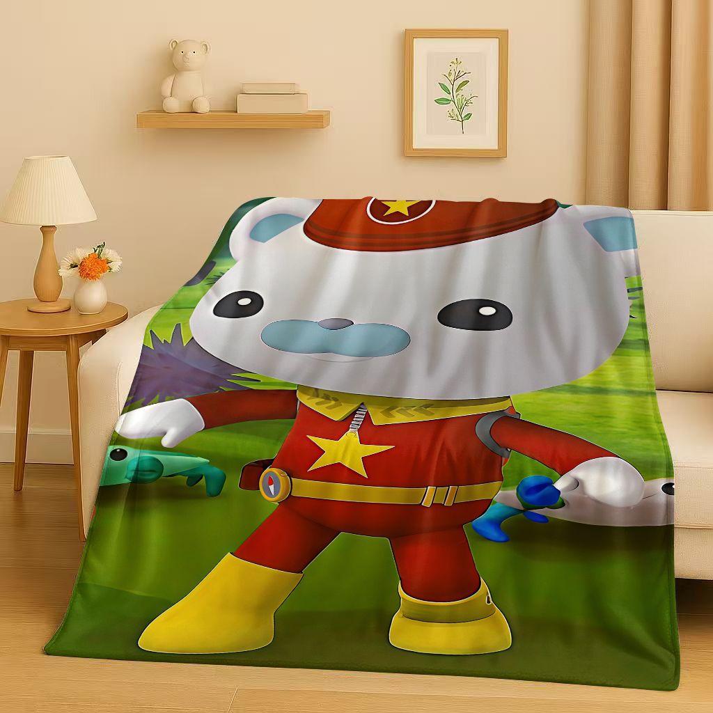 Süße Octonauts Barnacles Cartoon Flanelldecke, Ultraweiche Warme Plüschdecke für Zuhause Schlafzimmer Bett Sofa Abdeckung Büro Reise Kind