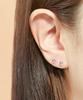 Minimalpiercing 14K Emerald-Cut Color Cubic Piercing Earrings