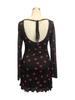 Spring Women Heart Print Bell Sleeve Backless Mesh Dress Mature Style French Retro Patchwork Slim Sexy Elegant Women Maxi Dress