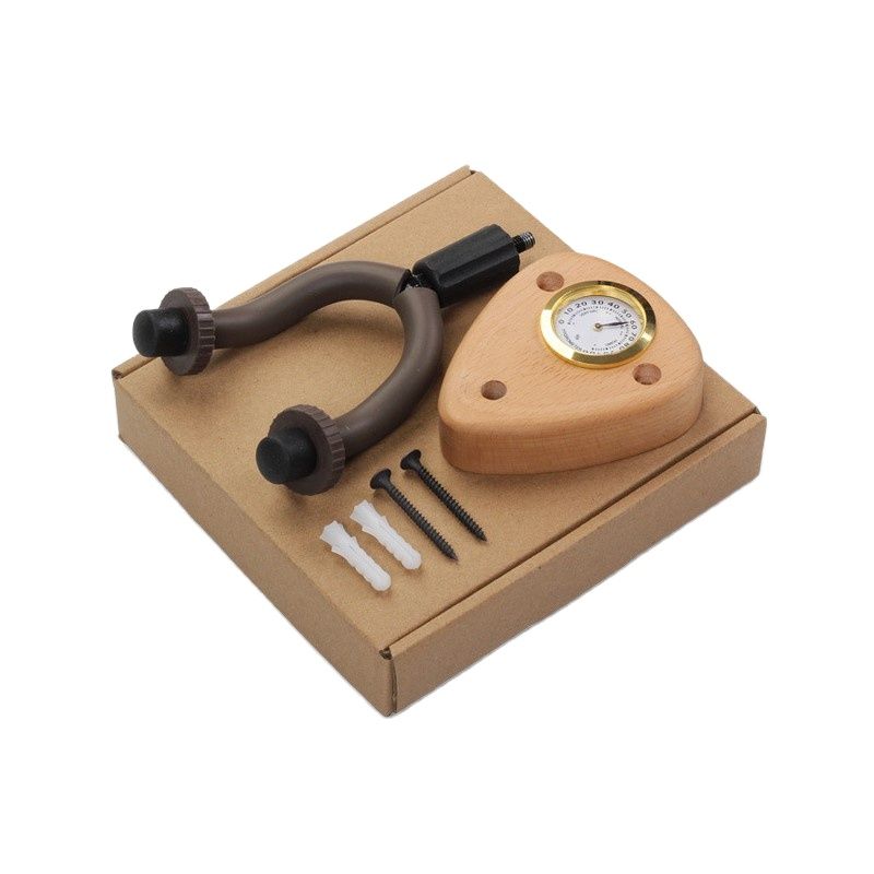 Wooden Guitar Hook Hanger with Hygrometer Display Wall Mount Guitar Stand Holder Bass Electric Guitar Ukuleles Universal Bracket