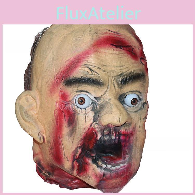 Horror Latex Foam Zombie Dry Corpse Hanging Head For Halloween Escape Room Decor And Costume