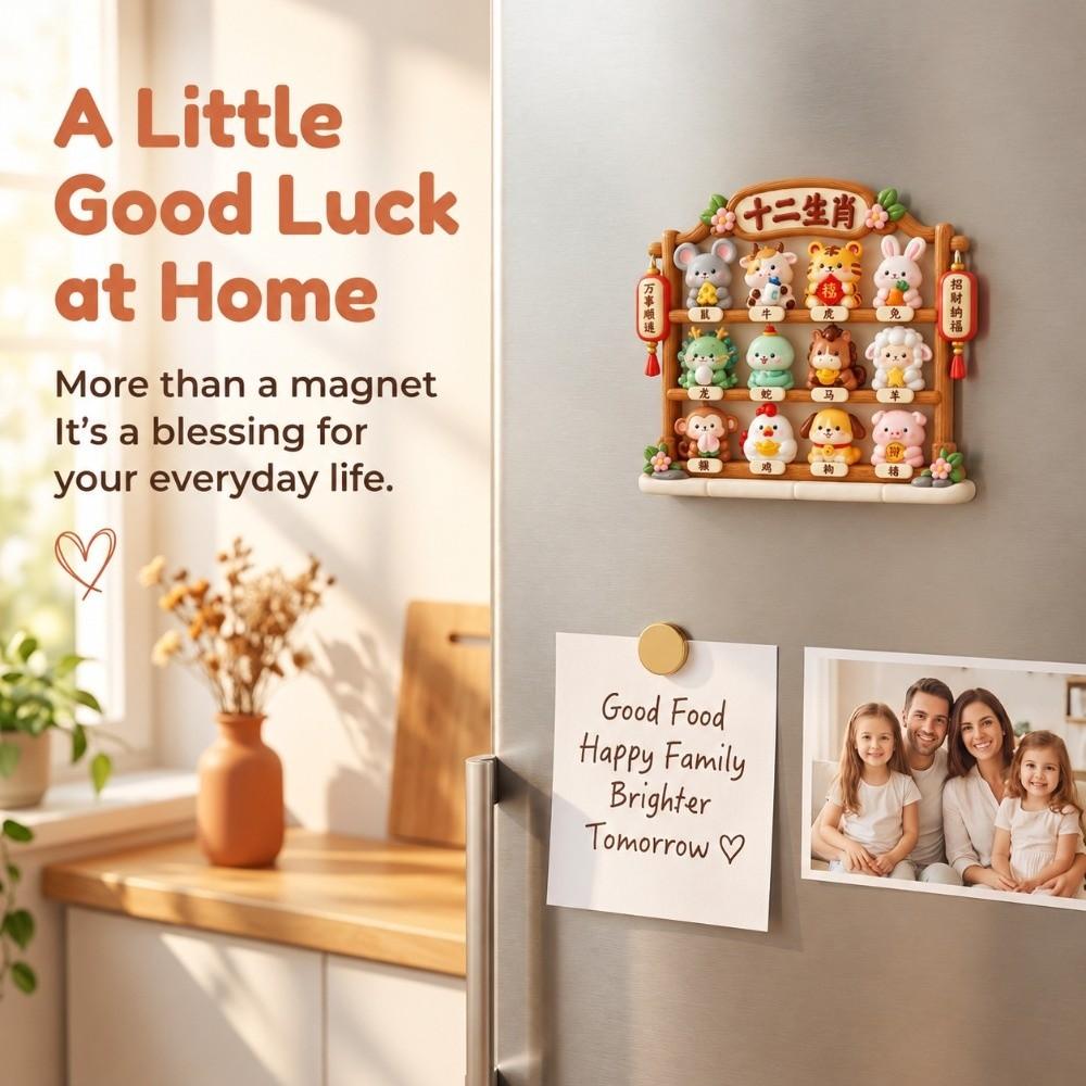Chinese Traditional Culture Refrigerator Decorations Wooden Chinese Refrigerator Stickers Souvenir