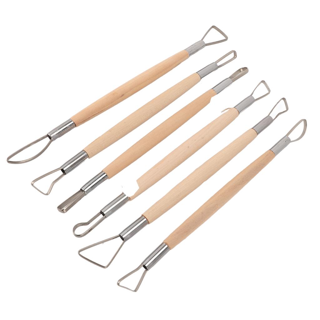 6Pcs Clay Sculpting Loops Rakes Tools Set Double Ended Pottery Modelling Shaping Craft Kit
