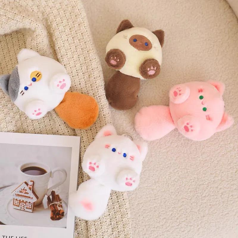 Cute Cat Keychain Children Schoolbag Pendant Household Accessories Bag Pendant Small Doll Student Creative Soft Fluffy Keychain
