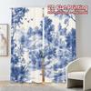Set Of 2 Modern Curtains Blue Landscape Scene Fashionable Semi Decorations Home Decorative Curtain Light Filtering Made Polyester