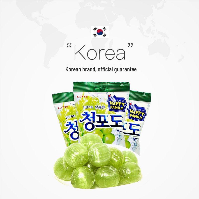 Lotte Green Grape & Peach Hard Candy Snacks - Imported Korean Treats