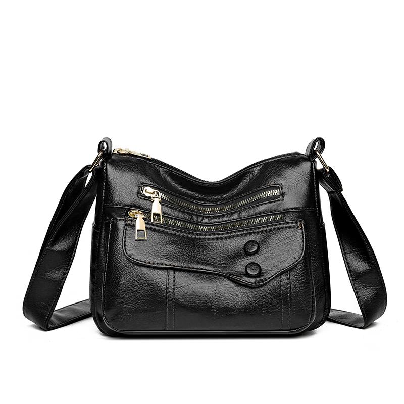 Women's Crossbody Bag Soft Leather Shoulder Bag Large Capacity Middle-aged Women's Bag Mother Bag