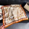 Flower Carriage Simulation Silk Printing Women's Silk Scarf Square Scarf High-end Shawl Sunscreen Neck Scarf Headscarf Scarf