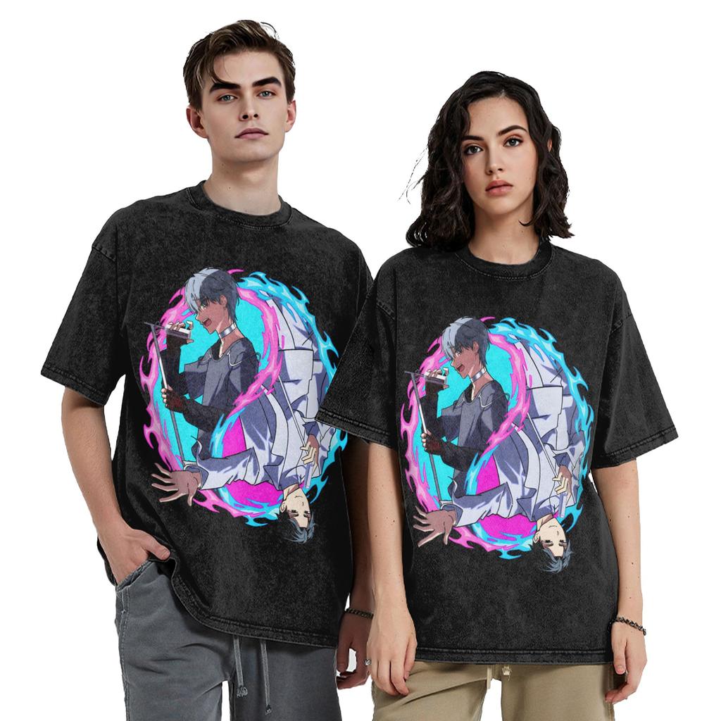 Aliens Stages Till X Ivan Washed T Shirts Streetwear Casual T-Shirt Tee Shirt for Men Women Cotton Oversize Printed