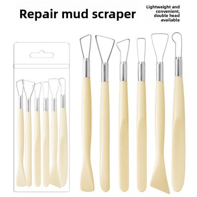 Pottery Clay Scraper Plastic 6-piece Set of Art Supplies Sculpture Modeling Tools Soft Pottery Art Supplies