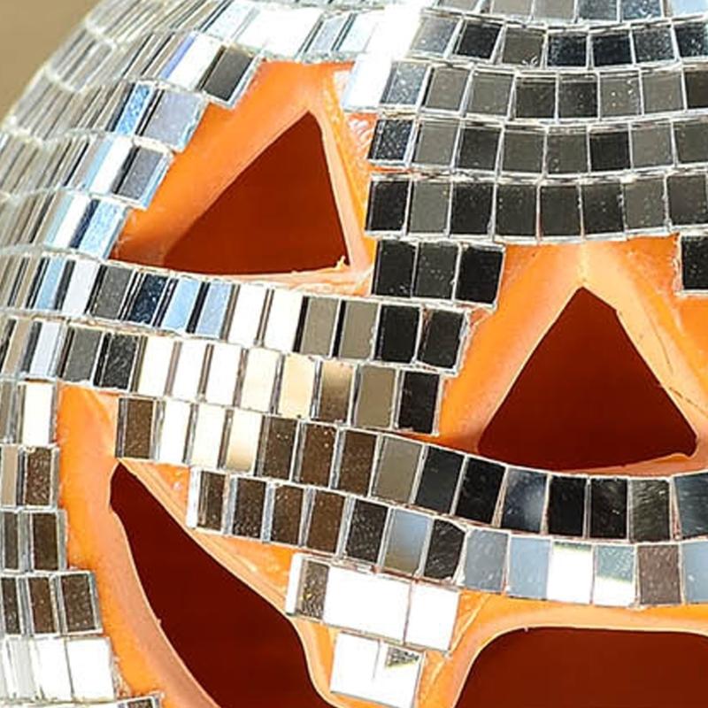 Portable Mirror Glass Pumpkin Light For Home Haunting House Decoration Decorative Halloween Ornament