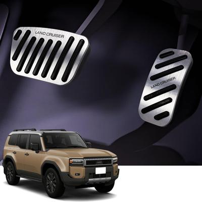HUDIY Land Cruiser 250 Serie Rem- en Gasaalpedaalhoezen voor LAND CRUISER 250 Serie 2024 Aluminiumlegering Kras- en Vlekbestendig Bevat