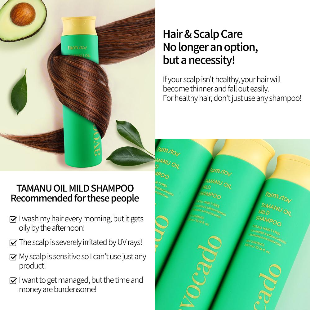 Farmstay Tamanu Oil Mild Shampoo Avocado 300ml