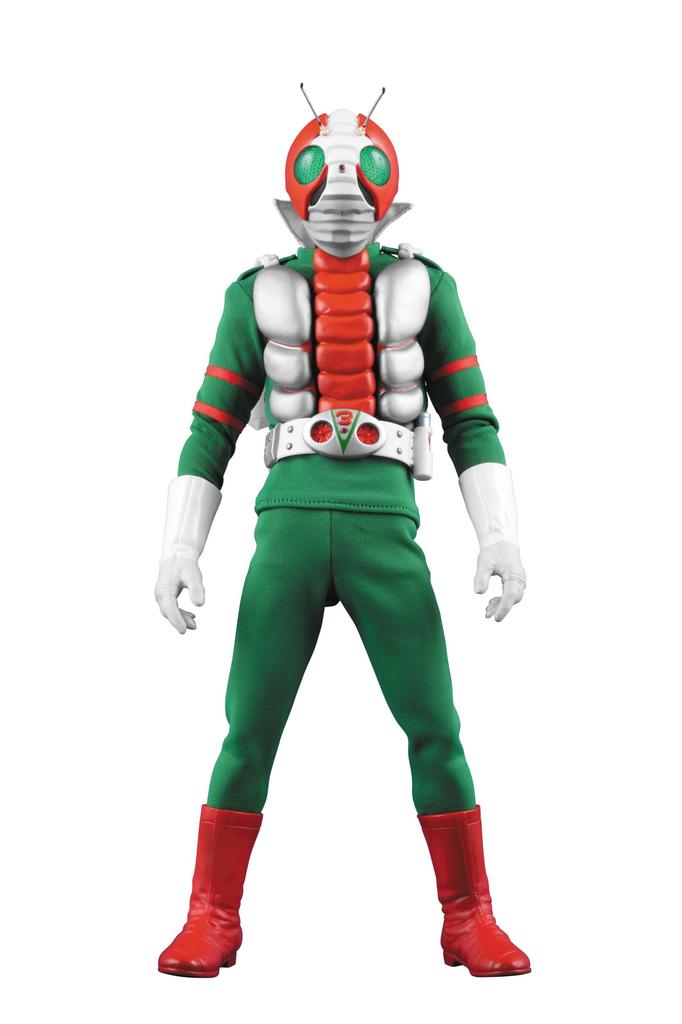 RAH Real Action Heroes DX Kamen Rider V3 Erneuerte Version Maßstab ABS Bemalte Bewegliche Figur 1/6 & ATBC-PVC