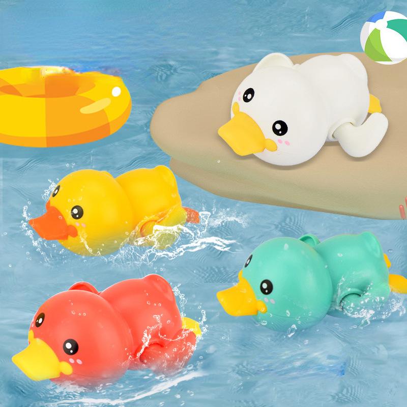 Children Bathing Water Duck Winding Up The Clockwork Small Yellow Duck Summer Baby Baby Bathroom Bath and Swimming Toys