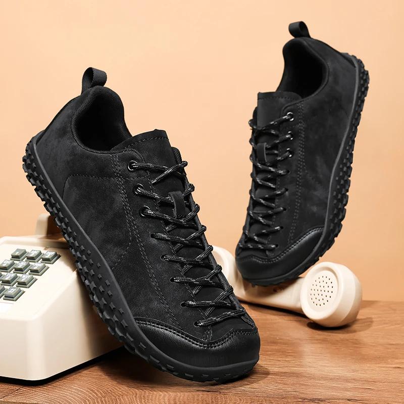 Men'S Outdoor Casual Sneakers New Comfortable Leather Surface For Outdoor Hiking And Walking Men'S Shoes For Men Sneakers