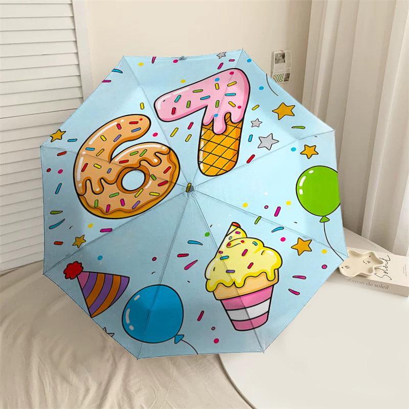 

1PC Birthday, Celebration Umbrella-8-Rib Reinforced, Automatic Open, Lightweight & Durable, Fashion Accessory for Outdoor, J0349