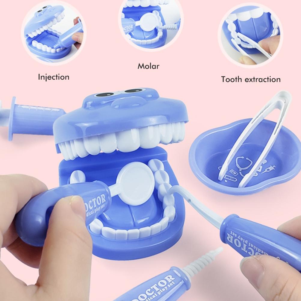 9 Piece Children S Dental Toy Set, Pretend Play Medical Toy (accessories As Shown) Pink