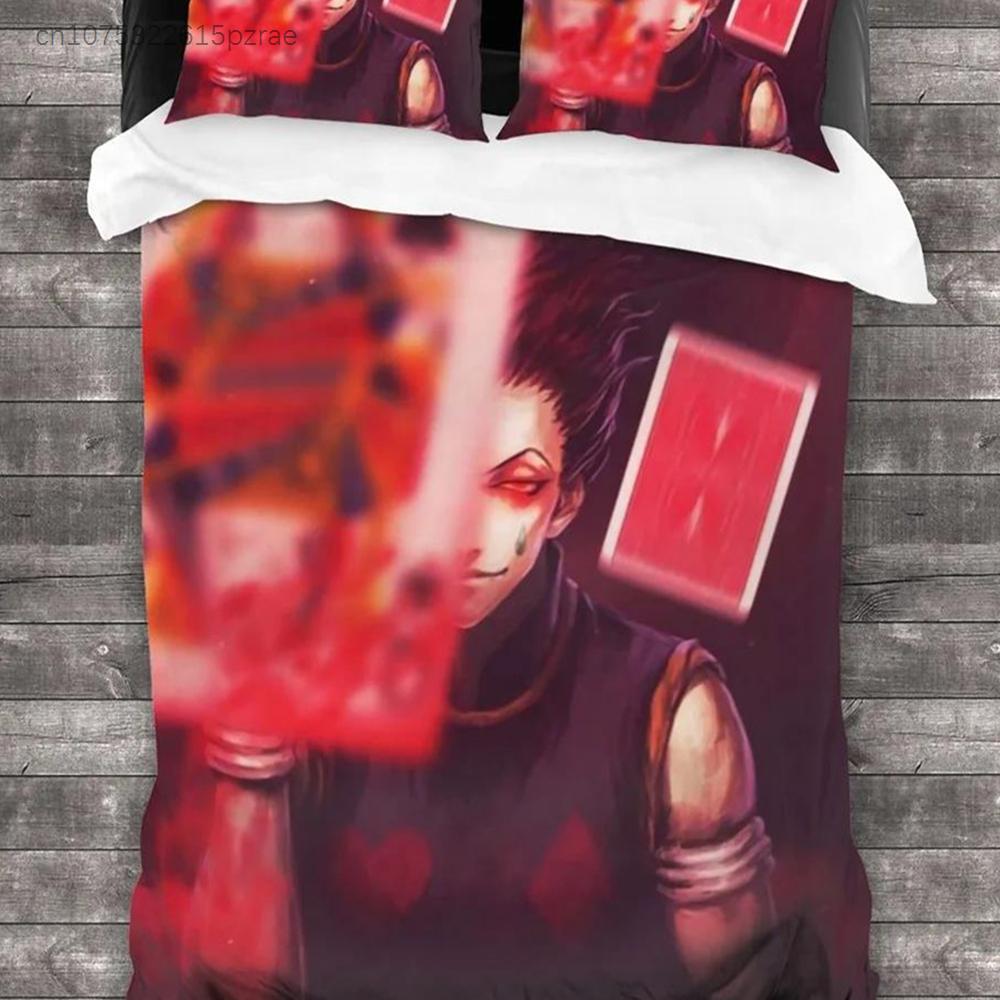 Anime Hunter X Hunter Bedding Set 3 Pieces Cartoon Duvet Cover Quilt Cover Japanese Manga Home Textiles Bedroom Decor