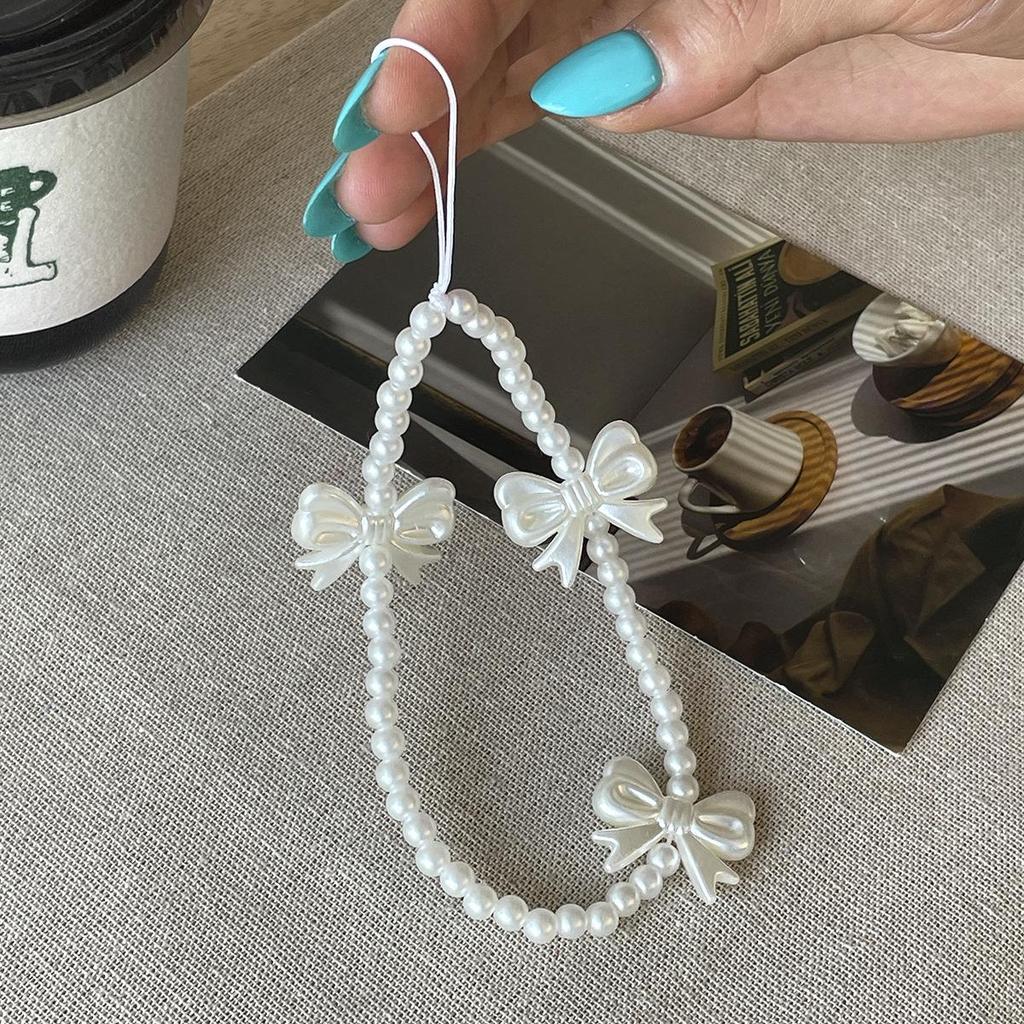 Stylish Floral Pearl Beaded Phone Lanyard for Women – Light Luxury, High-End Feel, Anti-Lost Chain