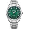 Silver CB0261-53W Men's Light-Powered Eco-Drive Radio-Controlled Watch, Waterproof, Green,