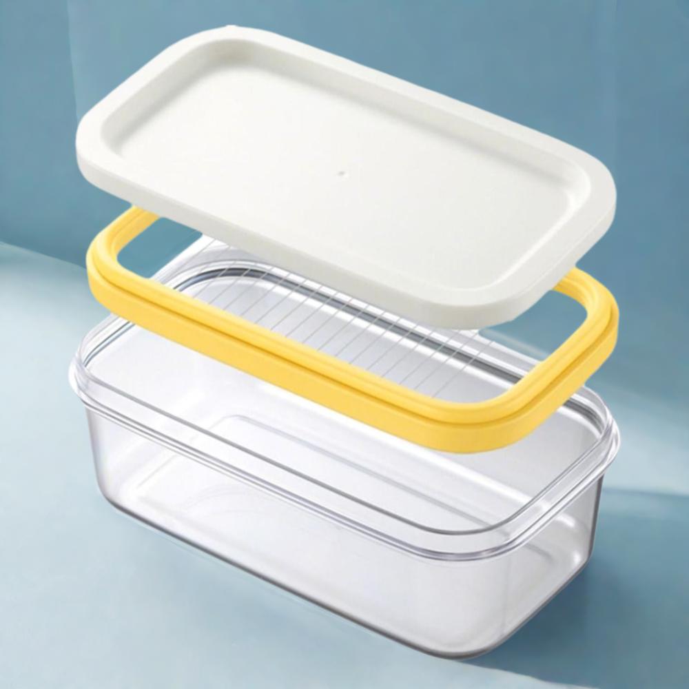 New Stainless Steel Butter Slicer Cutter Butter Slicer Container with Lid Butter Box for Fridge Easy Cutting Two Sticks Butter