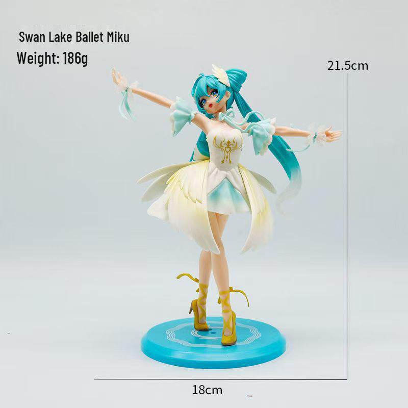Anime Hatsune Miku Swan Figure Model - Beautiful Two-Dimensional Desktop or Car Ornament