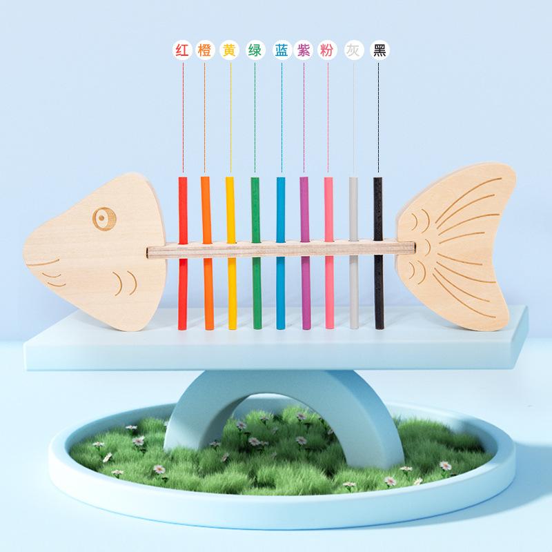 Fishbone Montessori Teaching Aids Fine Movement Training Young Children Color Matching Montessori Kindergarten Early Education Toys