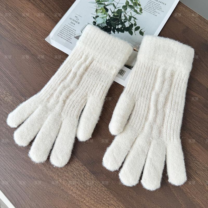 New adult season thickened outdoor knitted wool female finger leakage finger
