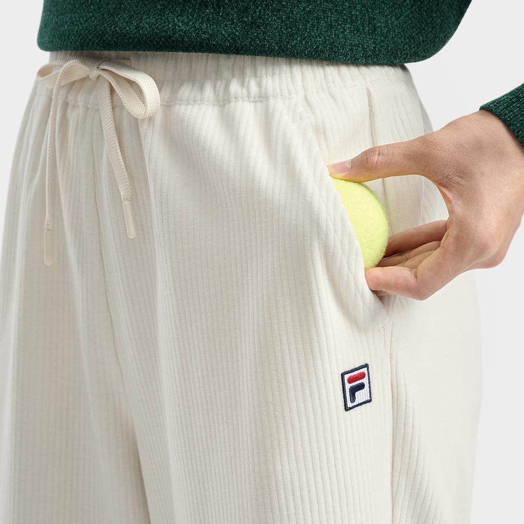 Fila Tennis Simple Classic Retro Comfortable Loose Knit Sports Pants Women Bottoms A11W543604F-WT