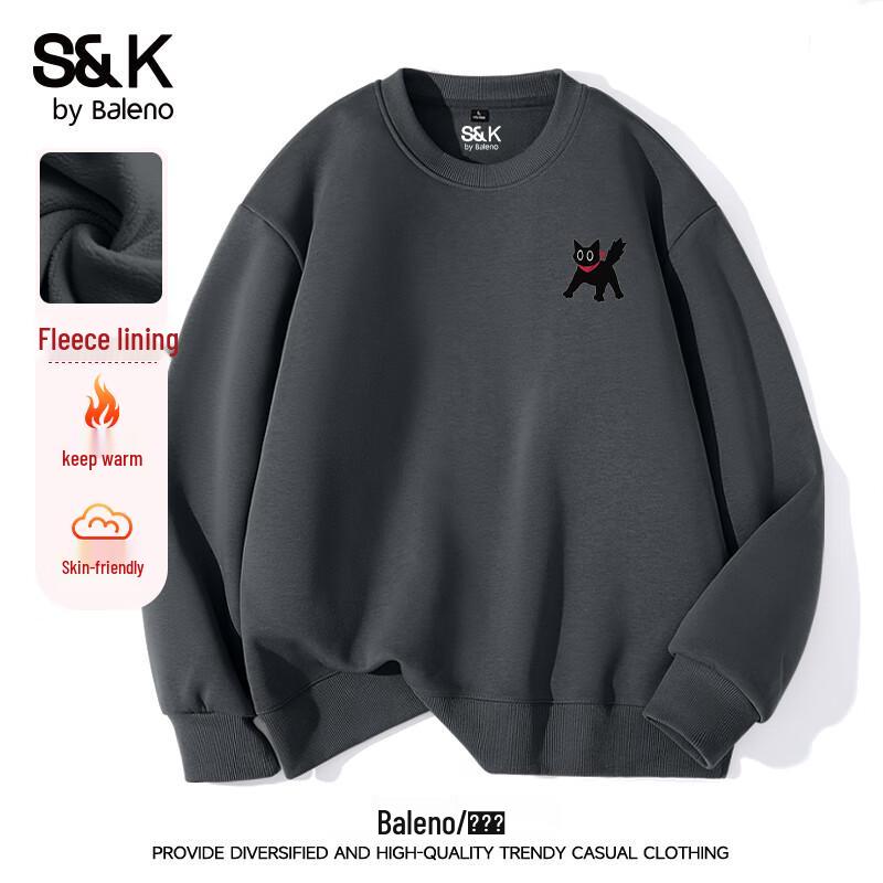 Baleno Men s S&K Series JPB Bowtie Cat Print Thickened Fleece Sweatshirt XL