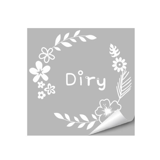 Static Sticker Transparent with Garland Flower Printed Static Cling Label Glue-Free Decal for Washing F