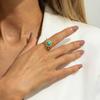New Design Natural Stone Stainless Steel Rings for Women Men Vintage Geometric Sun Stackable Finger Ring Waterproof Jewelry
