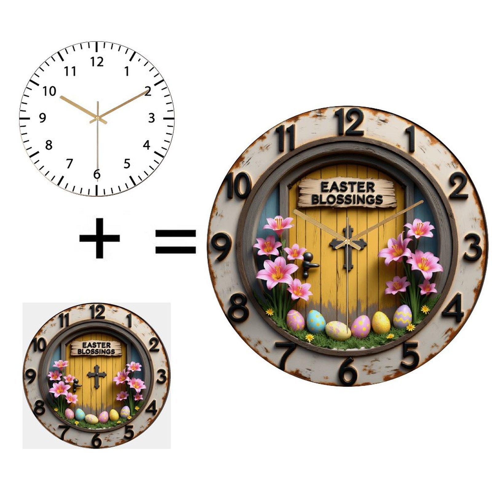 30cm Diameter Glass Wall Clock that Bridges the Gap Between Utility and Beauty (White,12 in(30.48cm))