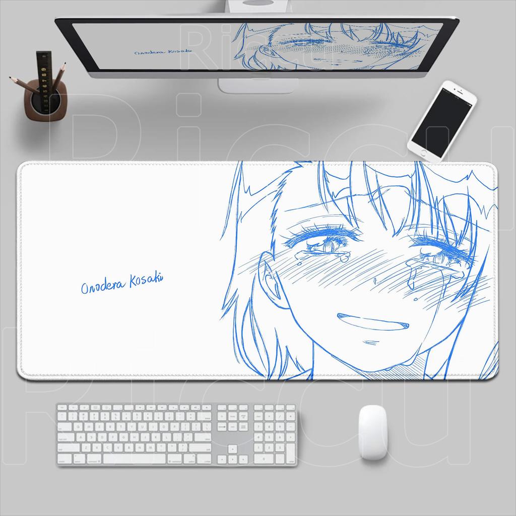 HD Printing Pretty Thread Draft Girl Laptop Mousepad PC Gaming Mouse Pad Computer Mouse Mat Non-slip Carpet Keyboard Mat Deskmat