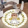 1pc Angel Star Round Chair Mat Office Area Rug - Non-Slip, Floor Mat for Office, Bedroom, and Indoor Decor P127236
