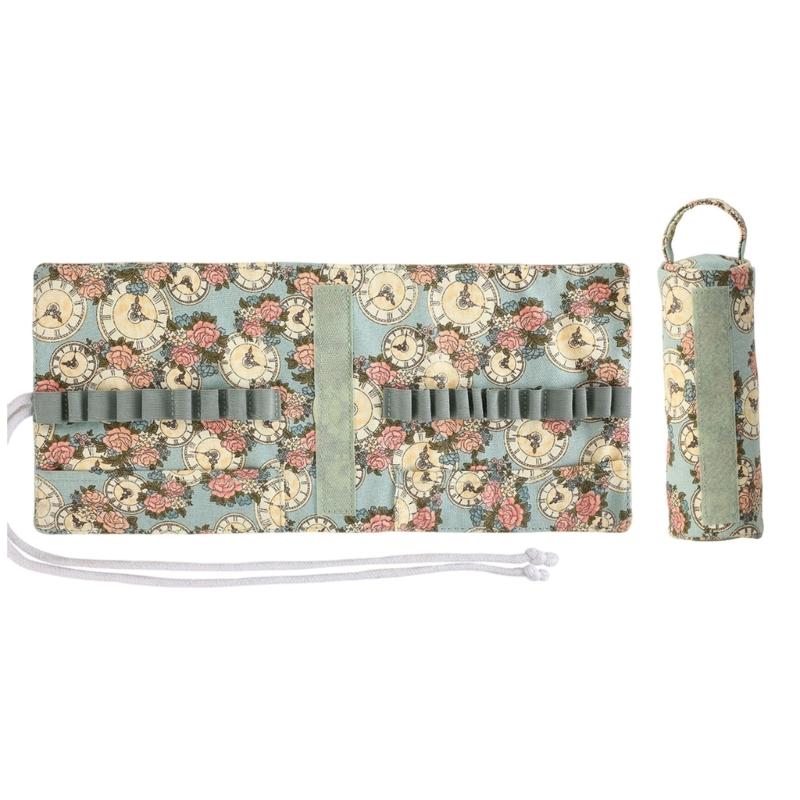 Large Capacity Crochet Hook Organiser Case Built in Zippered Pocket Elastic Slots For Knitting Tool And Crochet Supplies