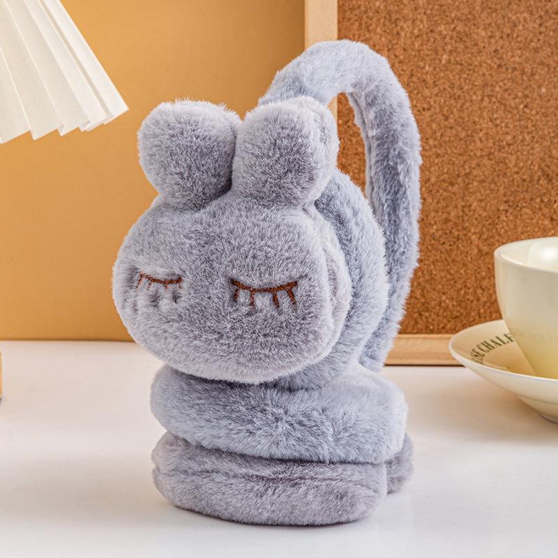 Korean Style Plush Rabbit Earmuffs for Girls – Cute Winter Ear Warmers