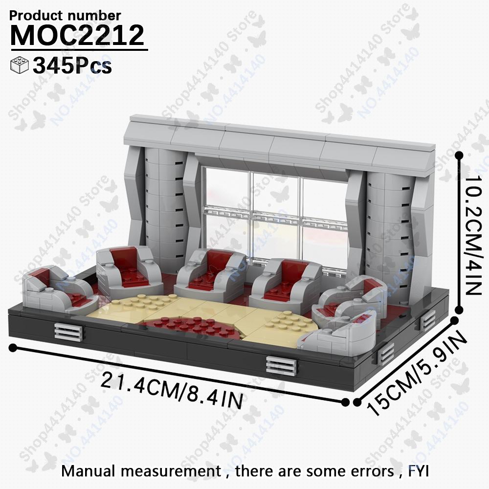 MOOXI Space Wars Movie Throne Military Conference Room Scenario Model Building Block DIY Diorama Bricks For Kids Montessori Toys