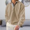 Felpa Lunga Smanicata con Scollo a V da Uomo per Primavera e Autunno, Pullover Largo Semplice, Top con Scollo a Revers