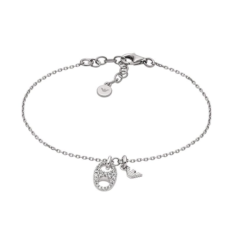 

Emporio Armani Fashionable Lightweight Versatile Pig Nose 925 Silver Bracelet Women bracelet EG3631040 Shopping Bag