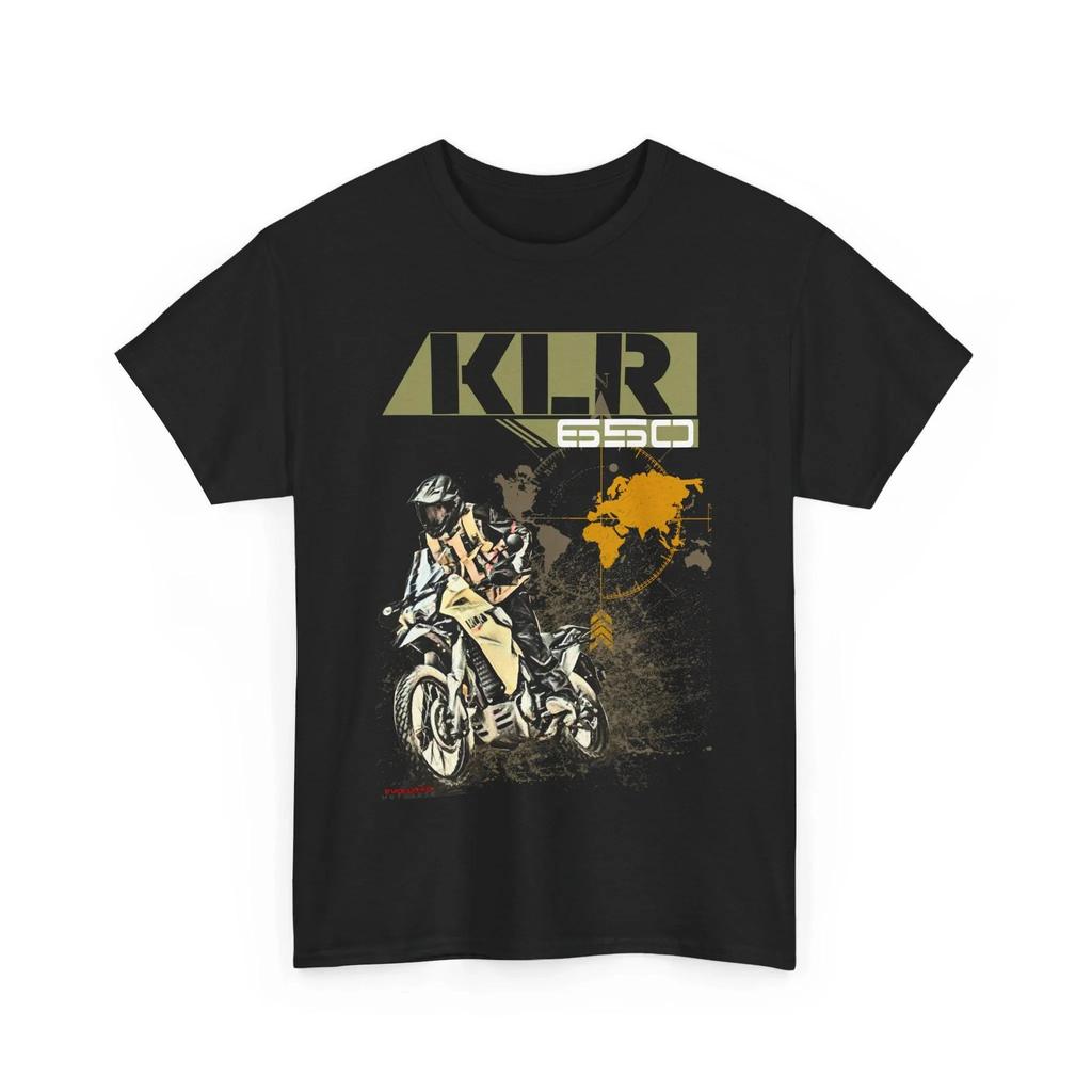 Kawasaki KLR650 Printed Cotton T-shirt 2026 New Summer Men's and Women's Harajuku Clothing Fashion Casual Motorcycle T-shirt