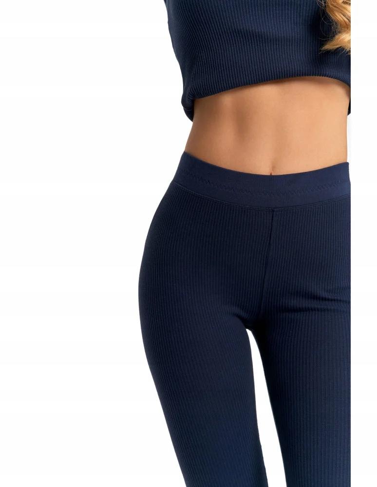 Women's Cotton Leggings with Wide Elastic Waistband Fit Elastic MORAJ S NAVY
