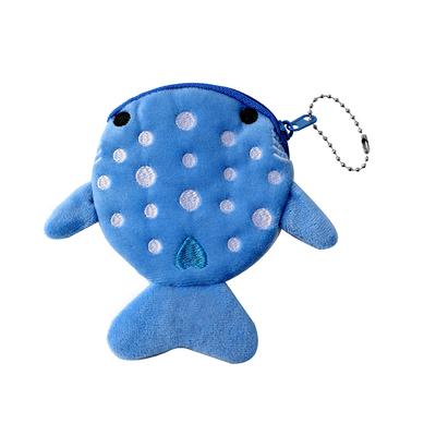 Cute Cartoon Plush Shark Coin Purse Zero Animal Wallet For Kids Bag Pendant Small Change Bag Key Earphone Data Cable Pouch